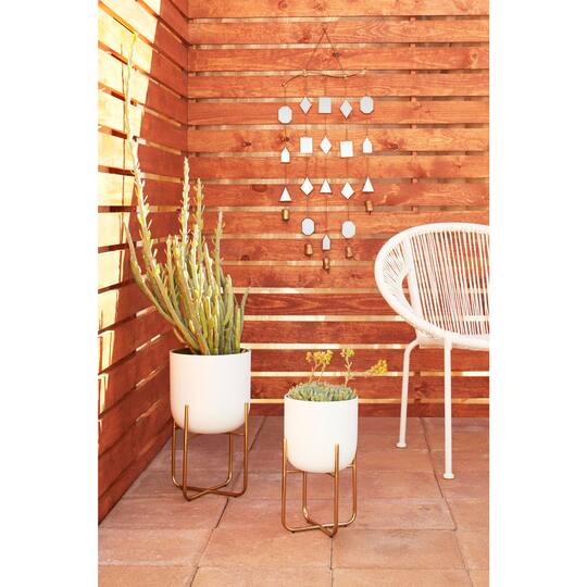 32" Brown Metal Eclectic Mirror Wind Chime